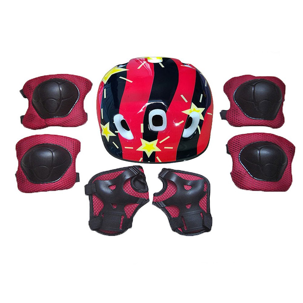 Peyakidsaa 7PCS Toddler Girls Boys Protect Helmet Knee Elbow Wrist Pad Sets for Cycling Skate Bike