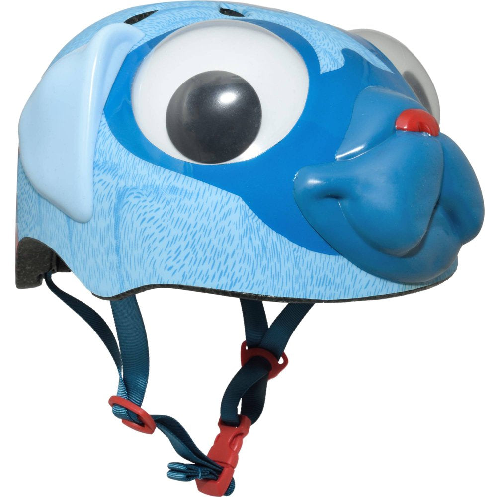 Raskullz Pugsley Pug Blue Bike Helmet with Googly Eyes, Toddler 3+ (48-52 Cm)