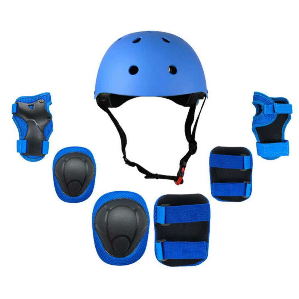 Kids Helmet Pad Set,Adjustable Kids Skateboard Bike Helmet Knee & Elbow Pads Wrist Guards 2-7 Years Kids Protective Gear Set for Girls Boys Bicycle Bike Roller Skating Scooter Rollerblade Sport