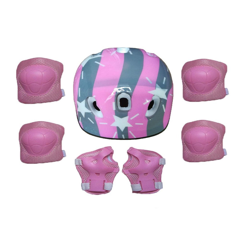 Peyakidsaa 7PCS Toddler Girls Boys Protect Helmet Knee Elbow Wrist Pad Sets for Cycling Skate Bike