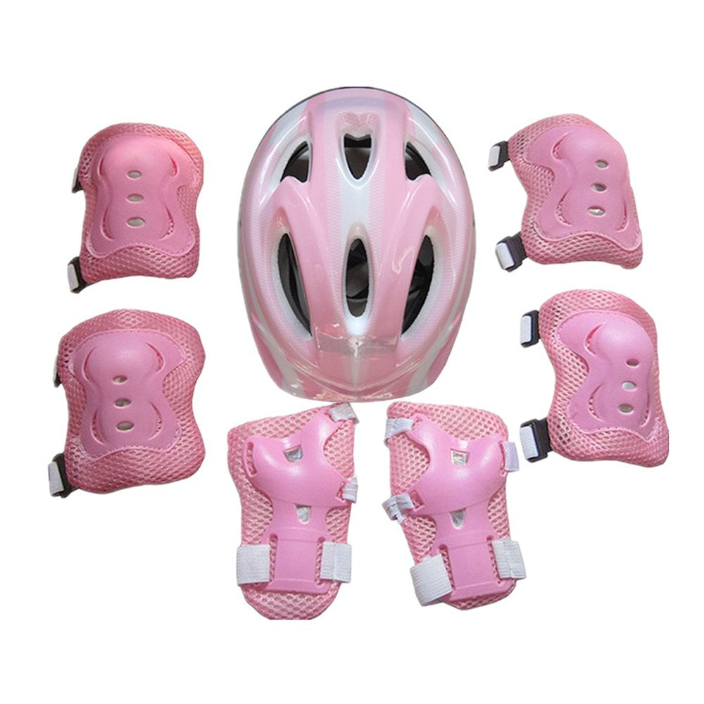 7Pcs Kids Boy Girl Safety Helmet Knee Elbow Pad Sets Children Cycling Skate Bicycle Helmet Protection Safety Guard