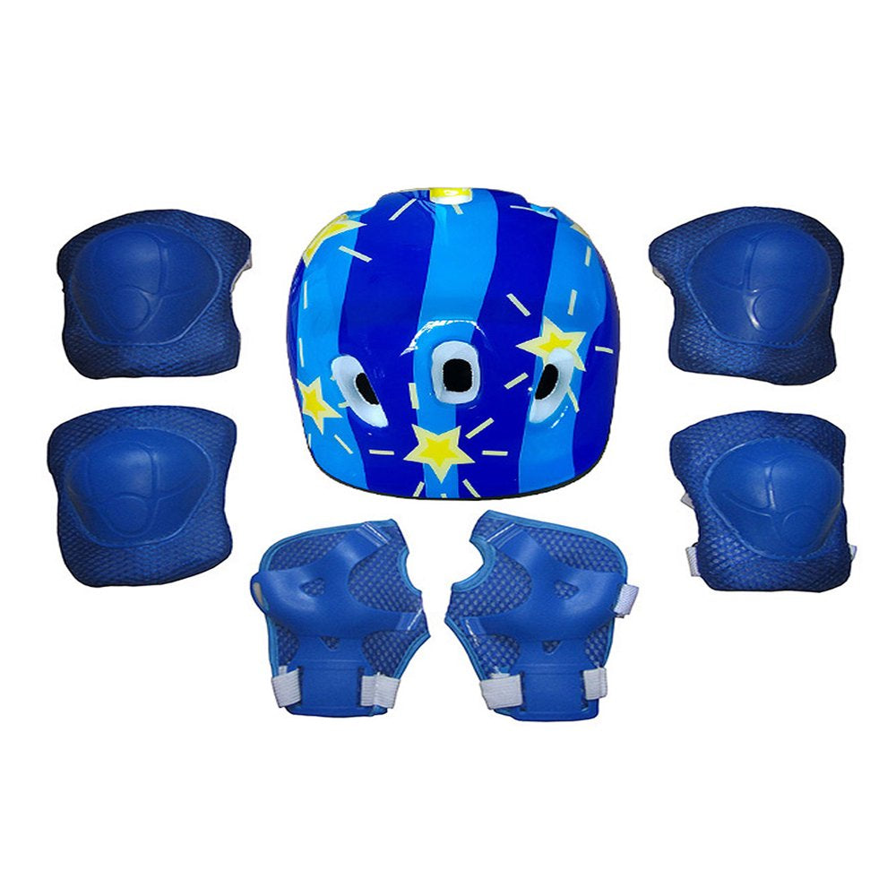 Peyakidsaa 7PCS Toddler Girls Boys Protect Helmet Knee Elbow Wrist Pad Sets for Cycling Skate Bike