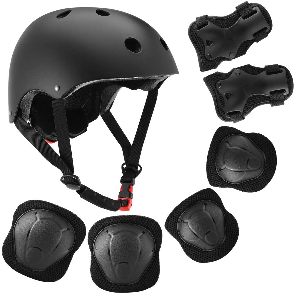 Kids Bike Helmet, Toddler Helmet for Ages 3-10 Boys Girls with Sports Protective Gear Set Knee Elbow Wrist Pads for Skateboard Cycling Scooter Rollerblading