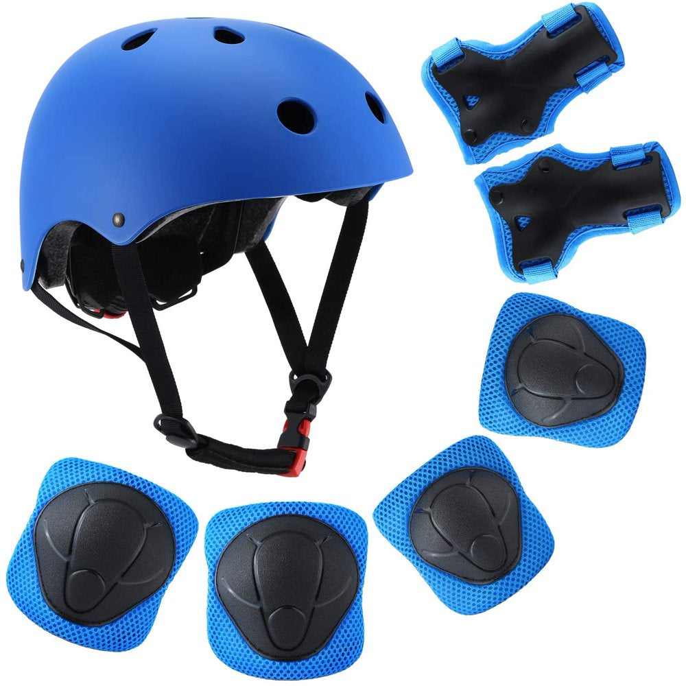 Kids Outdoor Sports Protective Gear,Boys and Girls Safety Pads Set [Helmet,Knee&Elbow Pads and Wrist Guards] for Roller, Scooter, Skateboard, Bicycle(3-13 Years Old)