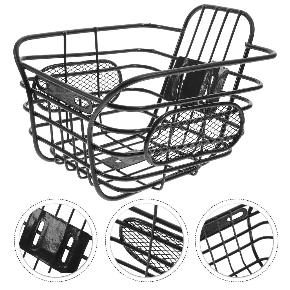 Kids Bike Basket, Bicycle Basket for Boy and Girl, Waterproof Metal Wire Children'S Bicycle Basket, Suitable for Most Children'S Bicycles and Kids Tricycles