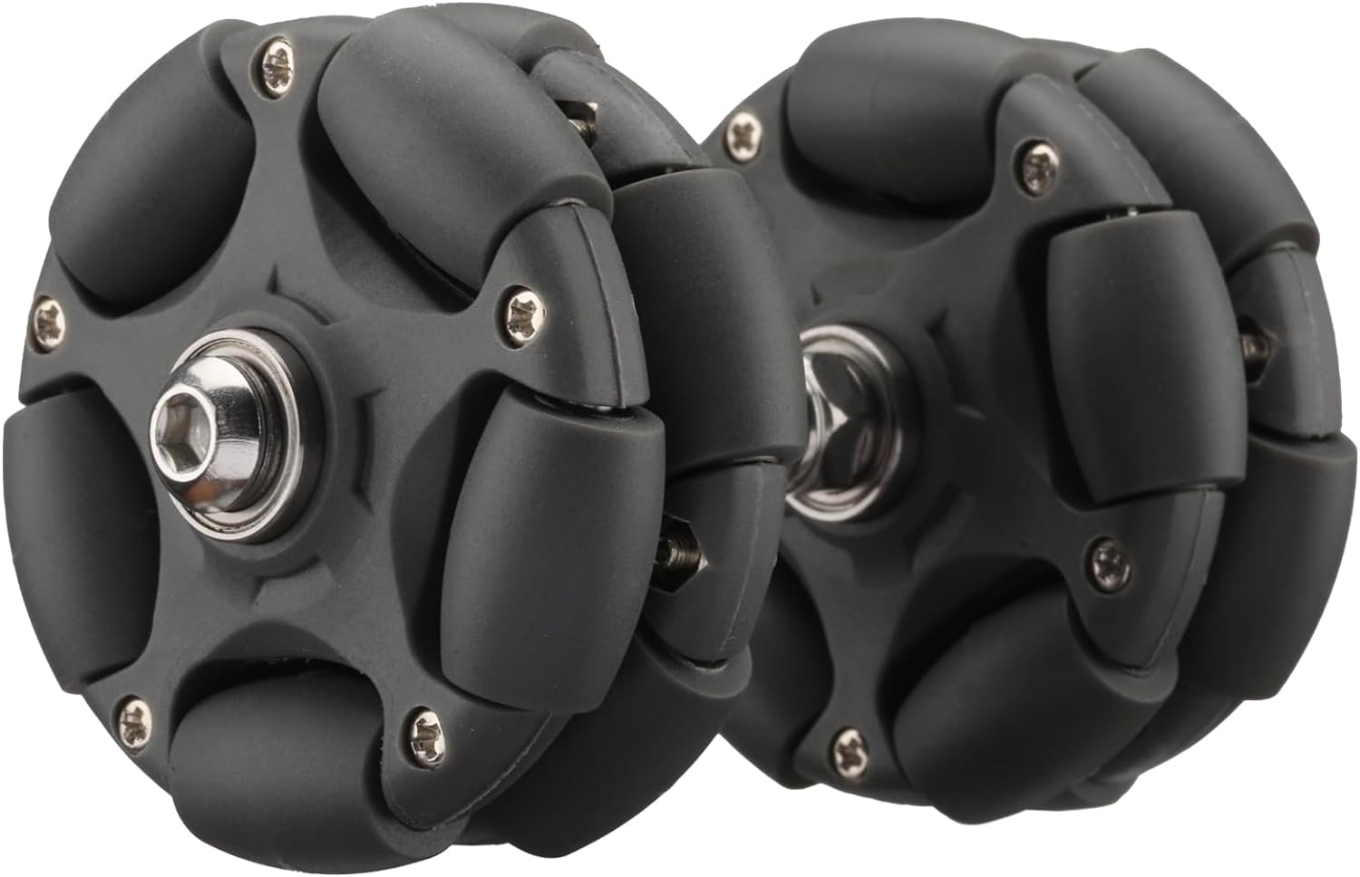 58mm Omni Rack Easy Wheels (S2 Level) for Brompton Folding Bike & Electric Bicycle, 20KG Load Omni-Direction Roller Replacement Accessories with Bearing [M6*45MM/60MM Screws] (Gray)