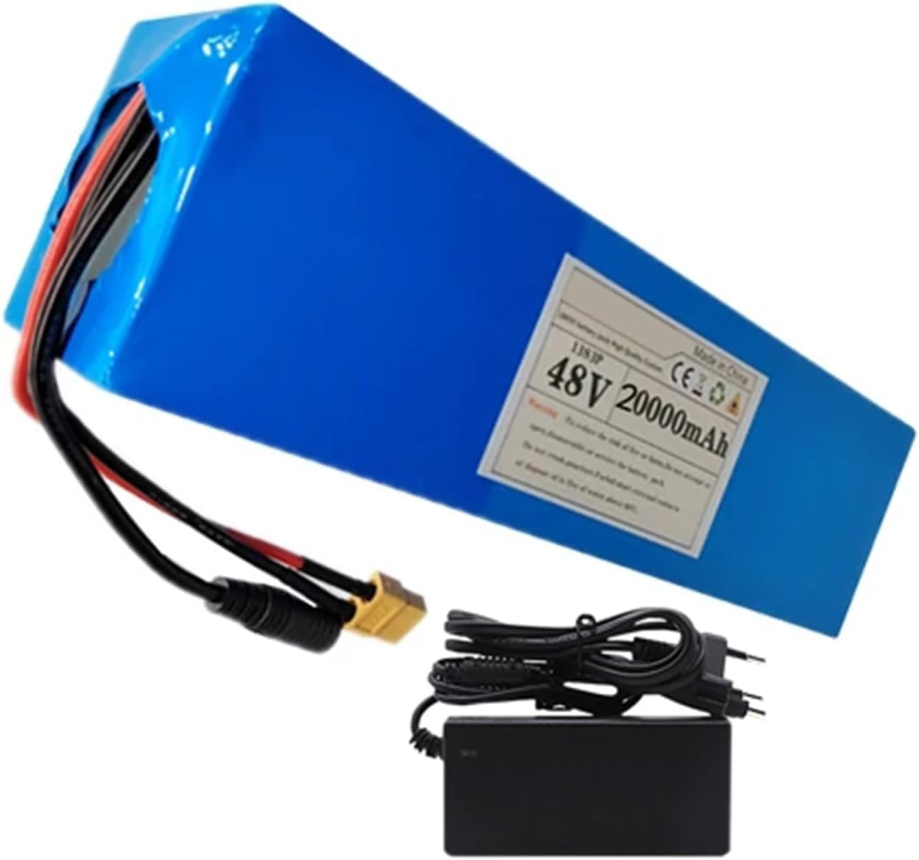 48V 20Ah Electric Bicycle Battery,48V Lithium Battery Pack,with 54.6V 2A Charger + XT60 Connection,Suitable for 250W-1000W Electric Bicycles and Scooters