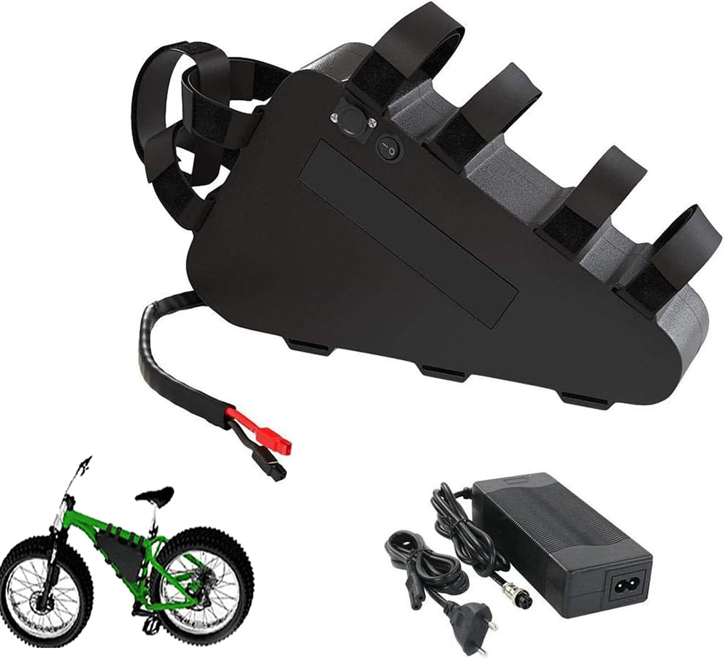 52V 20Ah 28Ah Ebike Battery 52V Triangle Lithium ion Battery for 0-1500W Motor Mountain Bike Battery with LED Battery Indicator and USB,52v,28Ah