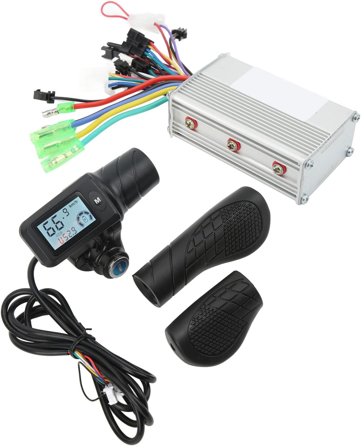 Keenso Electric Bike Scooter Brushless Motor Controller, 36V 48V 350W Brushless Motor Controller with 805 LCD Display Throttle Grip