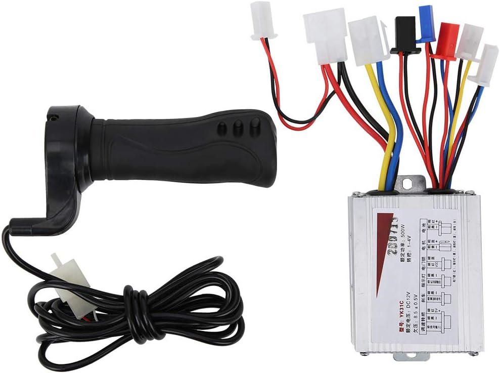 Keenso 12V 500W Throttle Motor Brushed Speed Controller & Throttle Grip for Electric Bicycle Scooter E‑Bike