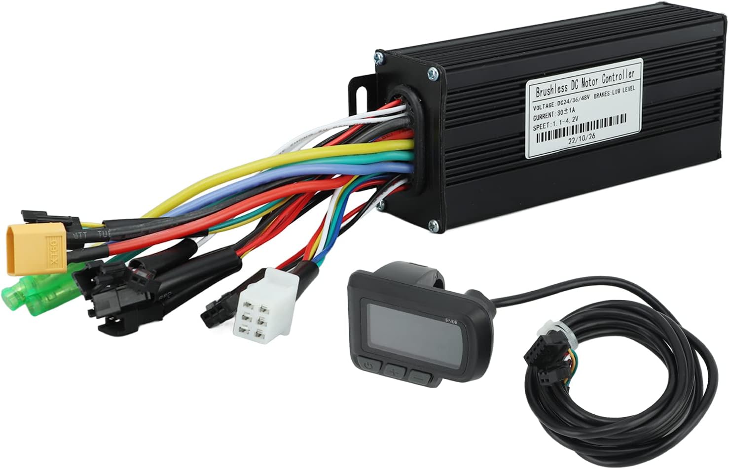 Ebike 3 Mode Sine Controller, 36V 48V 1000W-1500W 35A Brushless Controller with LCD Display, Electric Bicycle Controller Conversion Kit for 22.2mm Handlebars, Ebike