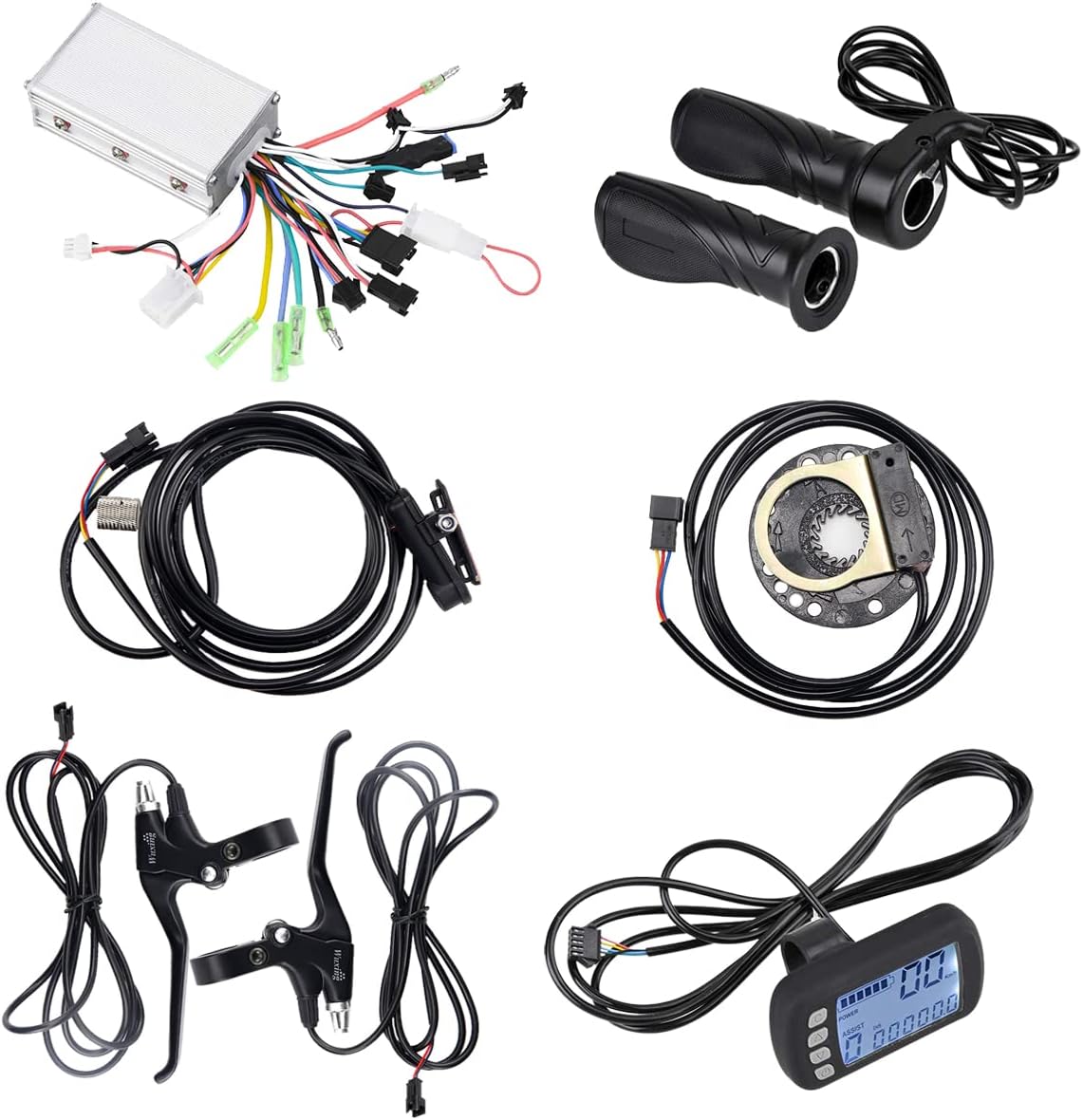 24V/36V 250W/350W Brushless Motor Controller Kit Electric Motor Control with LCD Panel for E-Bike Electric Bike Scooter