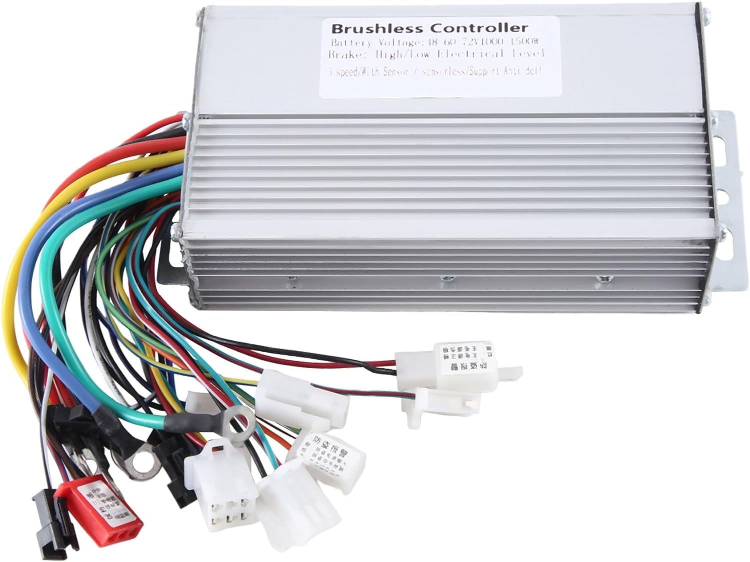 1 Piece 48V 60V 64V 72V 1000W 1500W Electric Controller 12 Tube Dual Mode E-Bike Brushless Controller Silver