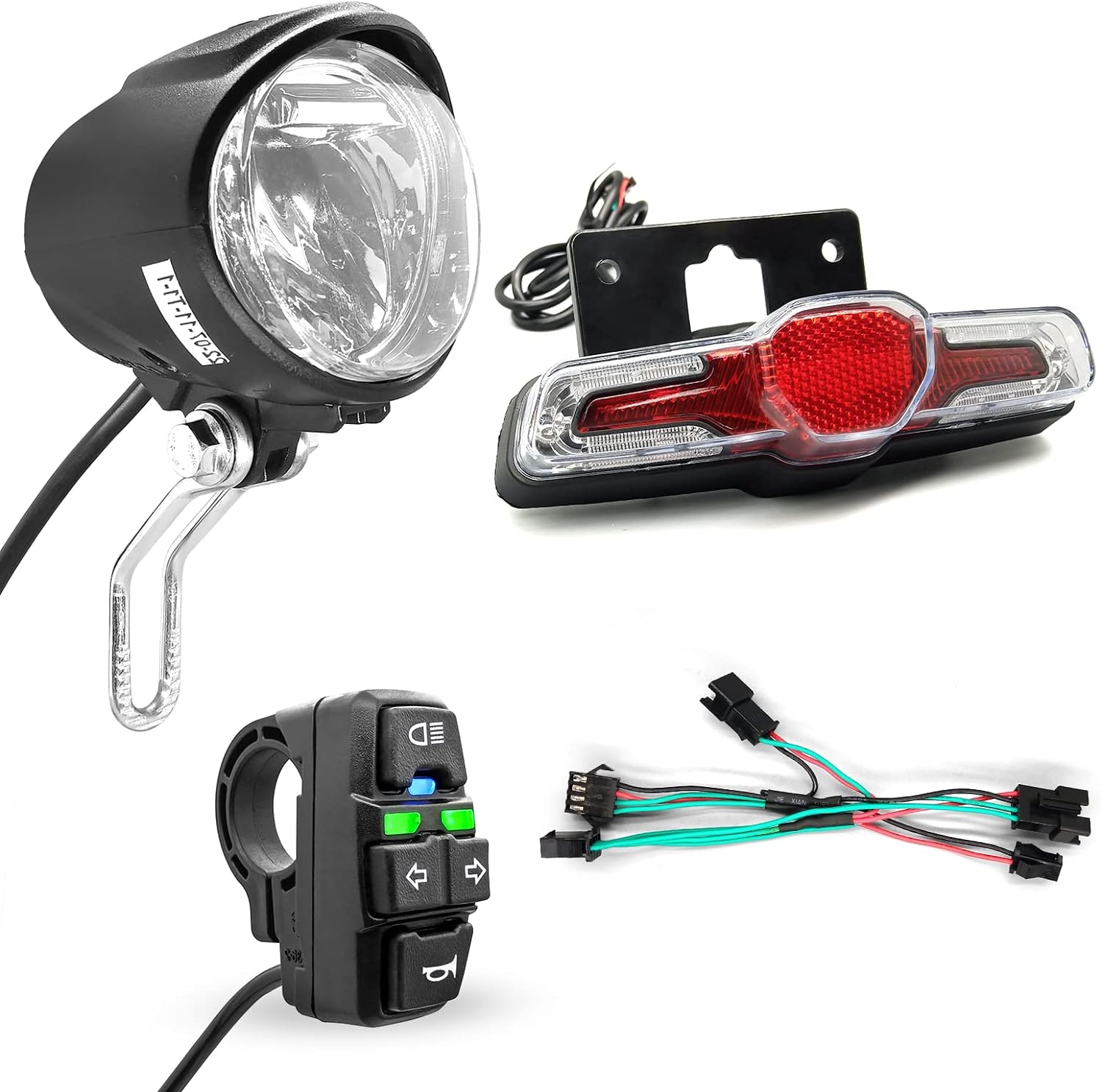 Electric Bicycle Headlight and Tail Light Horn Switch Cable Parts Rubber Ebike Parts Accessories