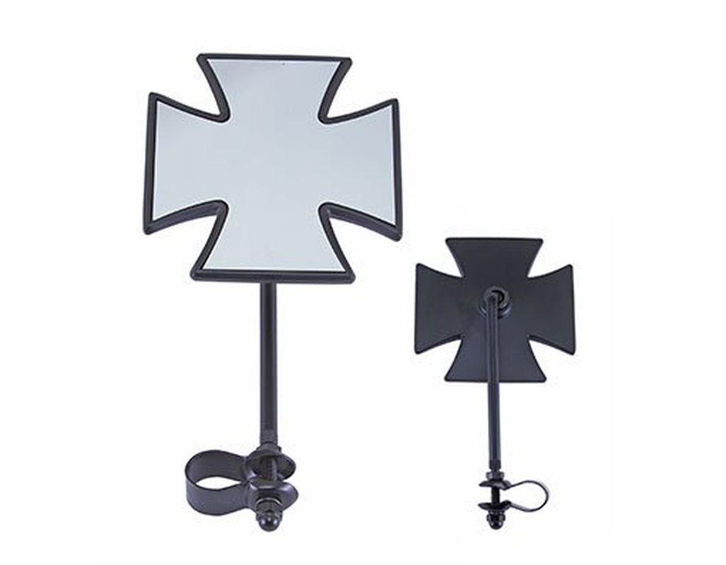 Lowrider Black Alloy Iron Cross Bicycle Mirror. Bike Mirror for Cruiser, BMX, Trike, Beach Cruiser, Bicycle Part, Bike Part.