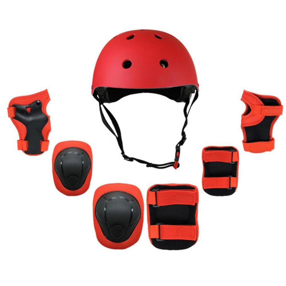Kids Helmet Pad Set,Adjustable Kids Skateboard Bike Helmet Knee & Elbow Pads Wrist Guards 2-7 Years Kids Protective Gear Set for Girls Boys Bicycle Bike Roller Skating Scooter Rollerblade Sport