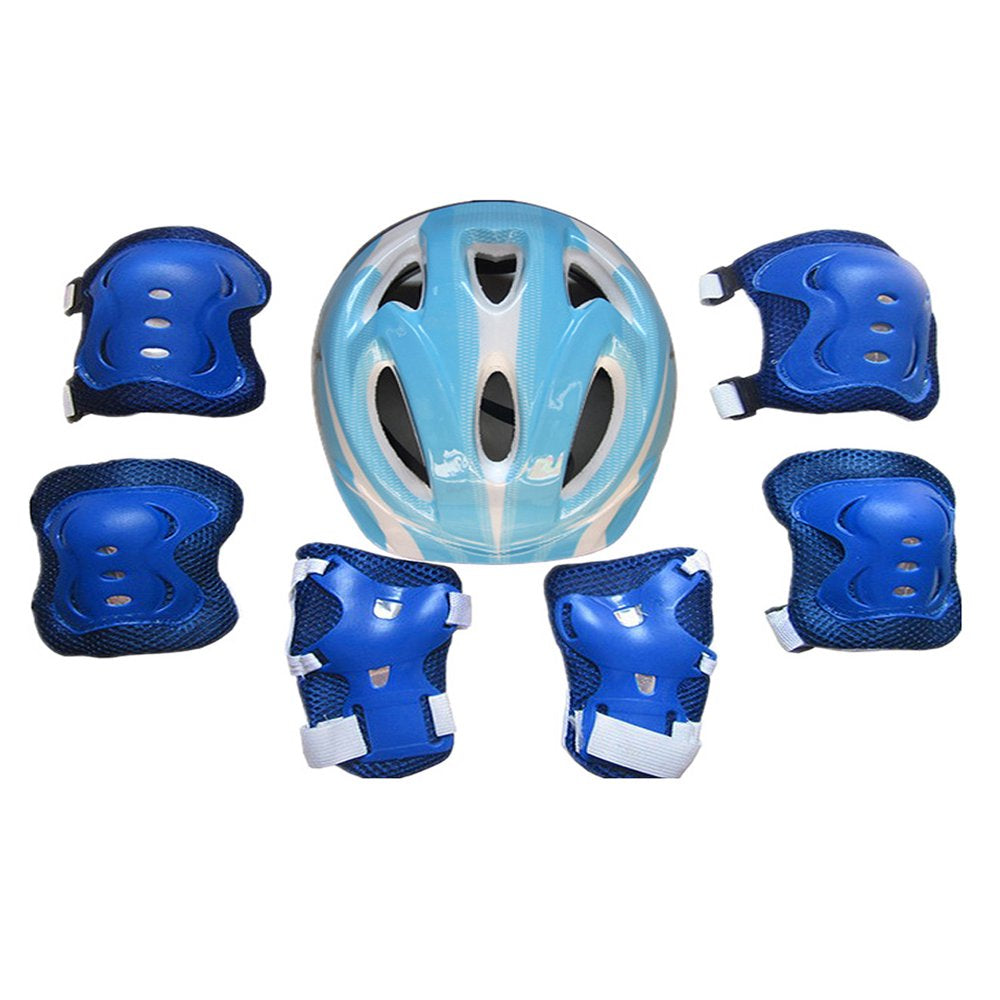 Peyakidsaa 7PCS Toddler Girls Boys Protect Helmet Knee Elbow Wrist Pad Sets for Cycling Skate Bike