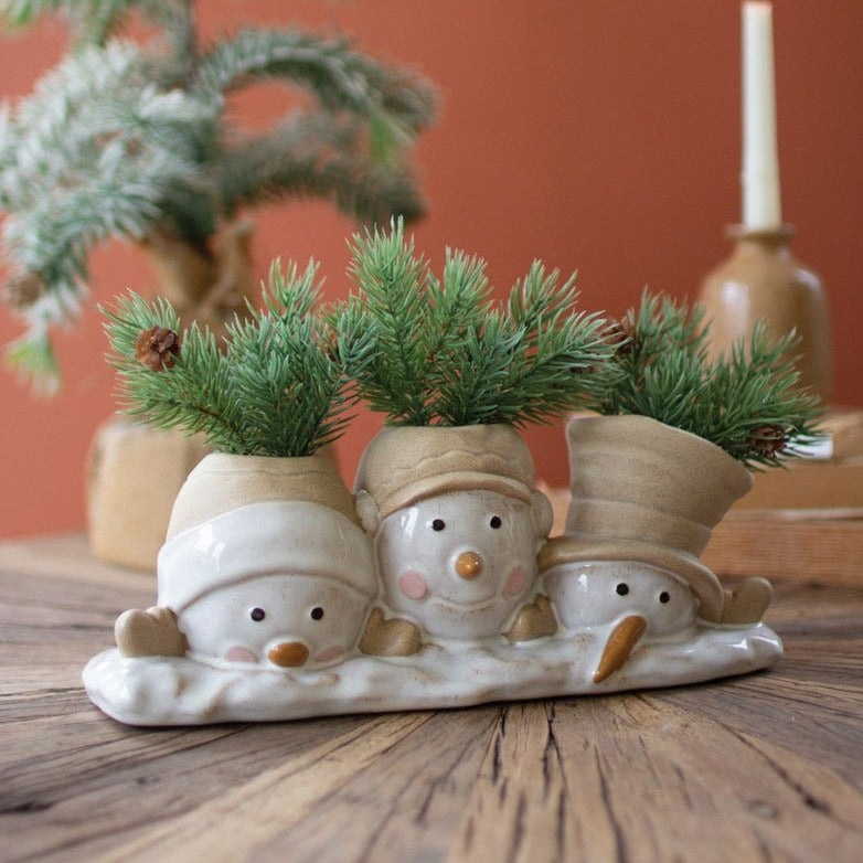 Ceramic Snowman Planter