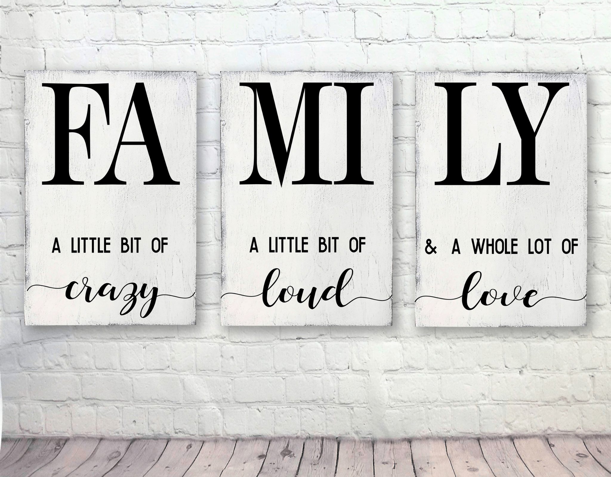 Family 3 piece wall sign