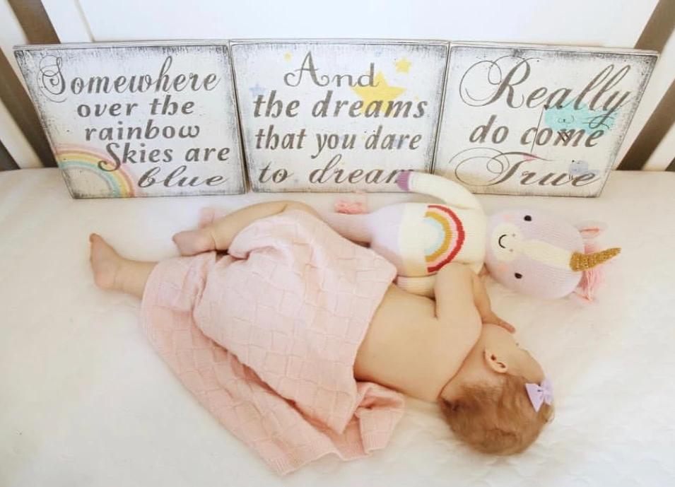 somewhere over the rainbow wall sign set rainbow baby sign kids room decor