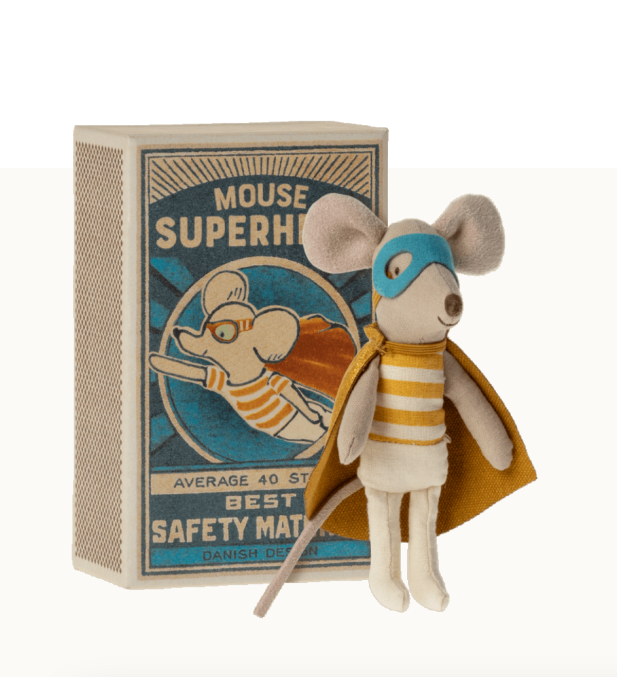 Maileg Superhero Mouse in Matchbox