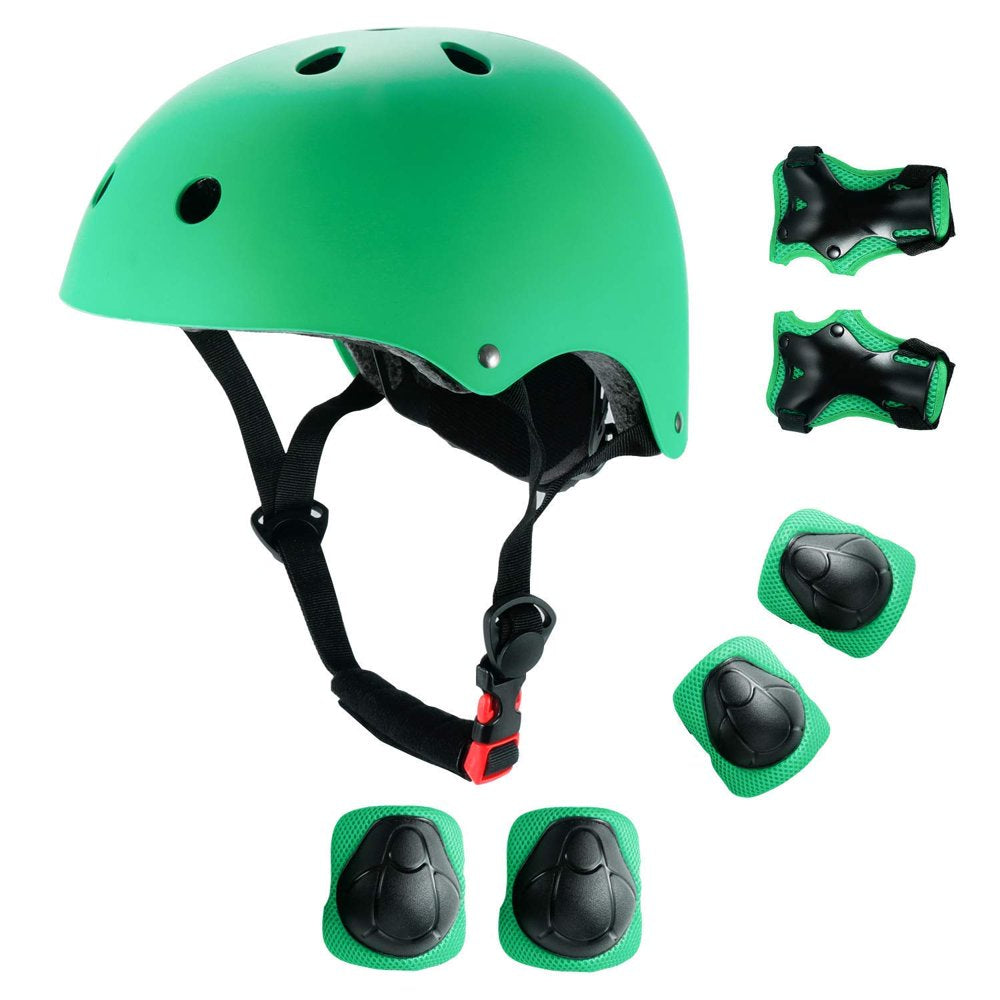 Jeefree Skateboard Helmet,Kid Skate Helmet for Boys Girls,Kids Bike Helmets 7-14 Years,Size 55-58Cm,Green