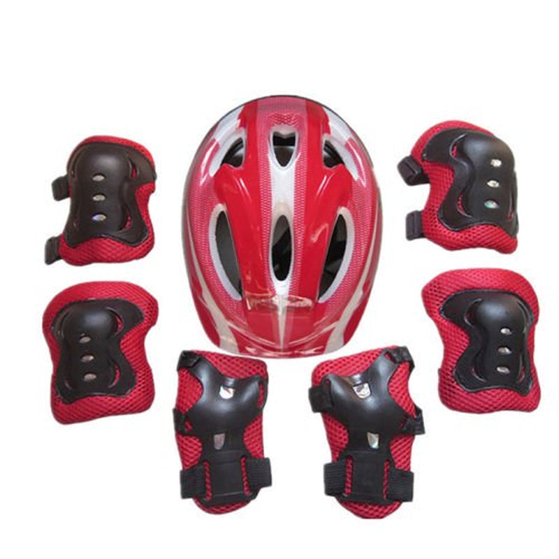 SAYOO 7PCS Toddler Girls Boys Protect Helmet Knee Elbow Wrist Pad Sets for Cycling Skate Bike