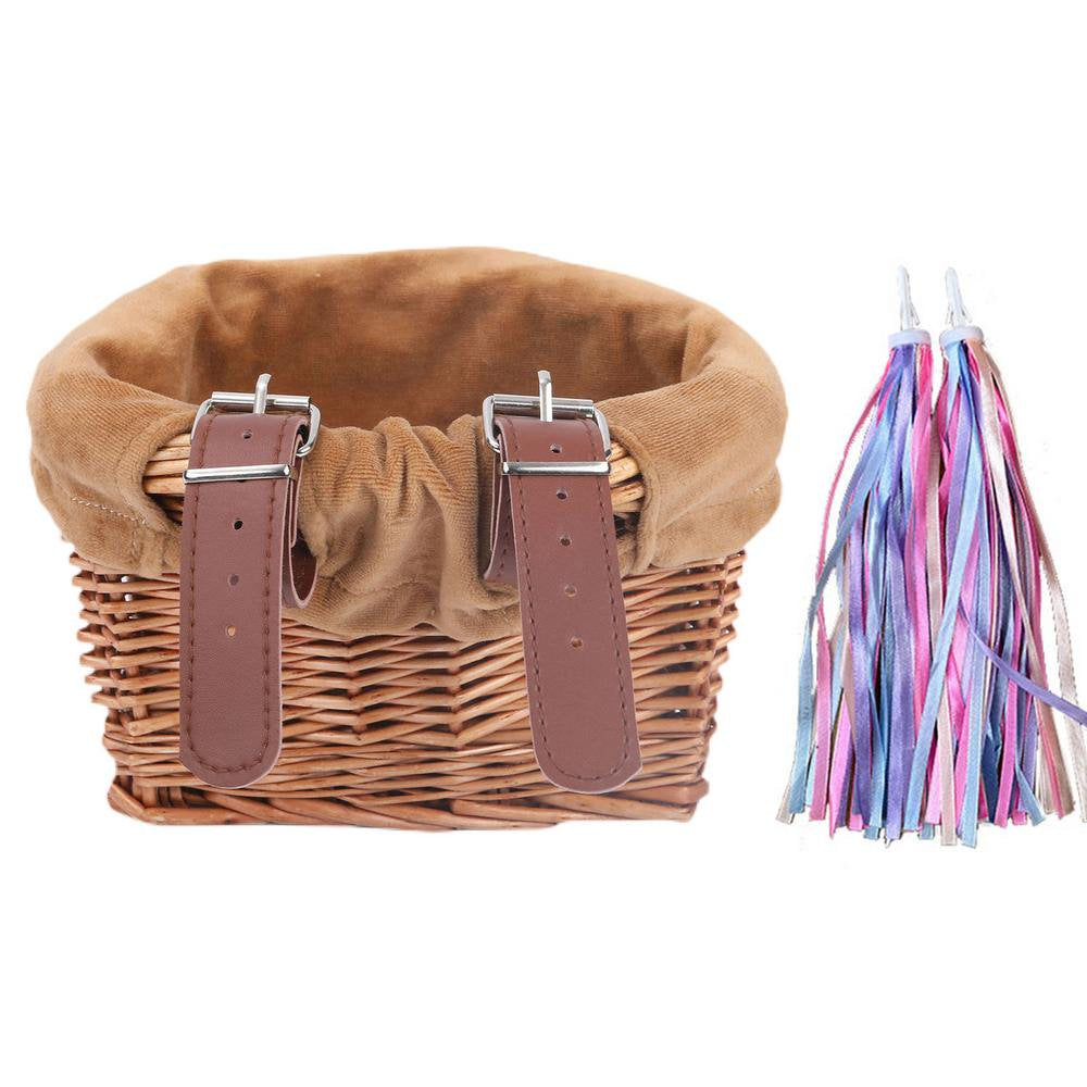 Careslong Bike Basket Front Kids Waterproof Woven Children'S Bicycle Basket Bike Decoration for Most Children'S Bicycles and Kids Tricycles There