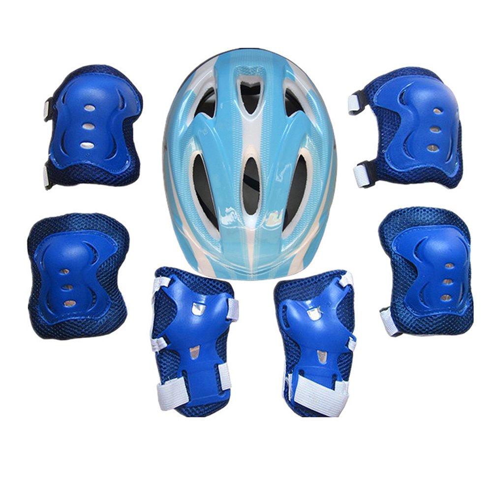 7PCS Kids Safety Helmet Knee Elbow Pad Set for Boy Girl Cycling Skate Bike Protective Set
