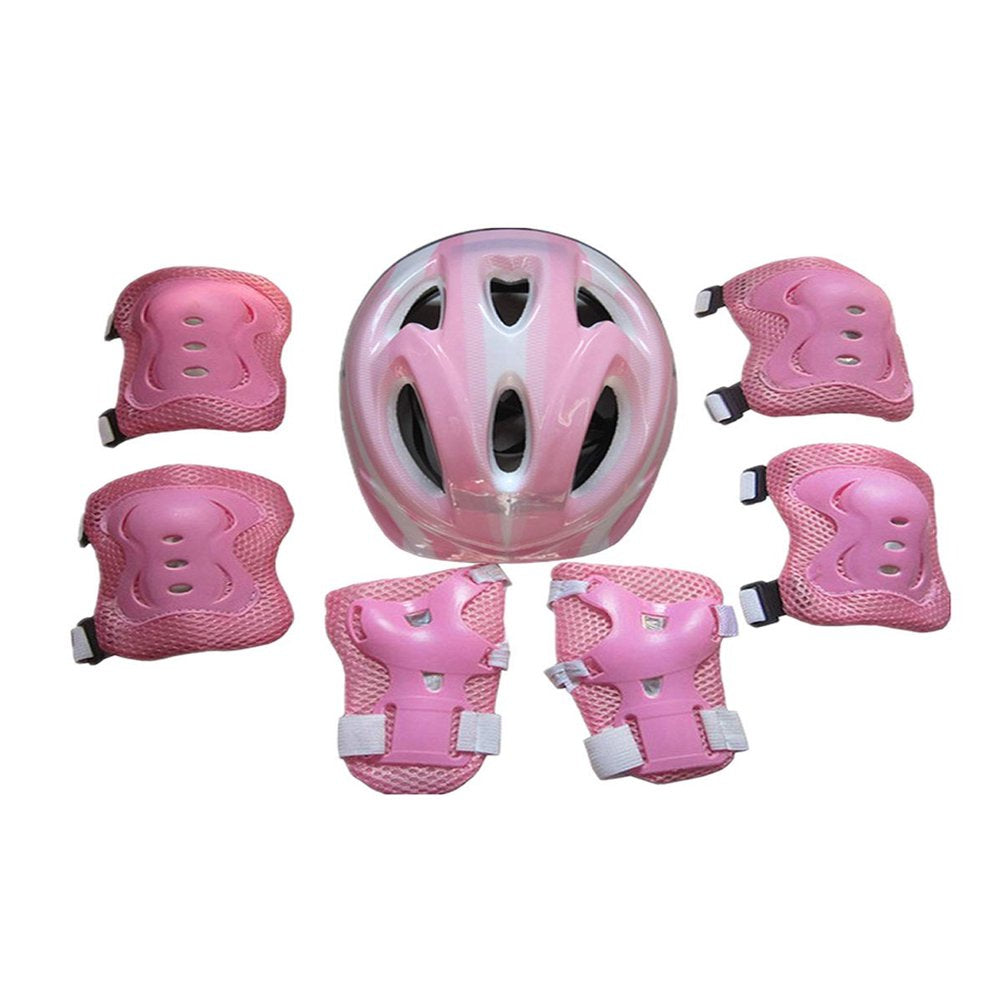 Peyakidsaa 7PCS Toddler Girls Boys Protect Helmet Knee Elbow Wrist Pad Sets for Cycling Skate Bike