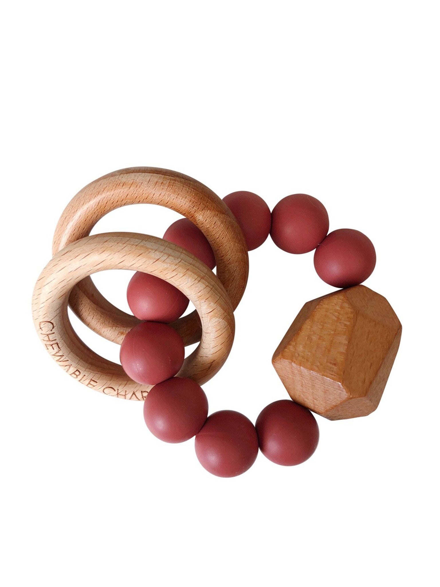 Silicone + Wood Teether Ring