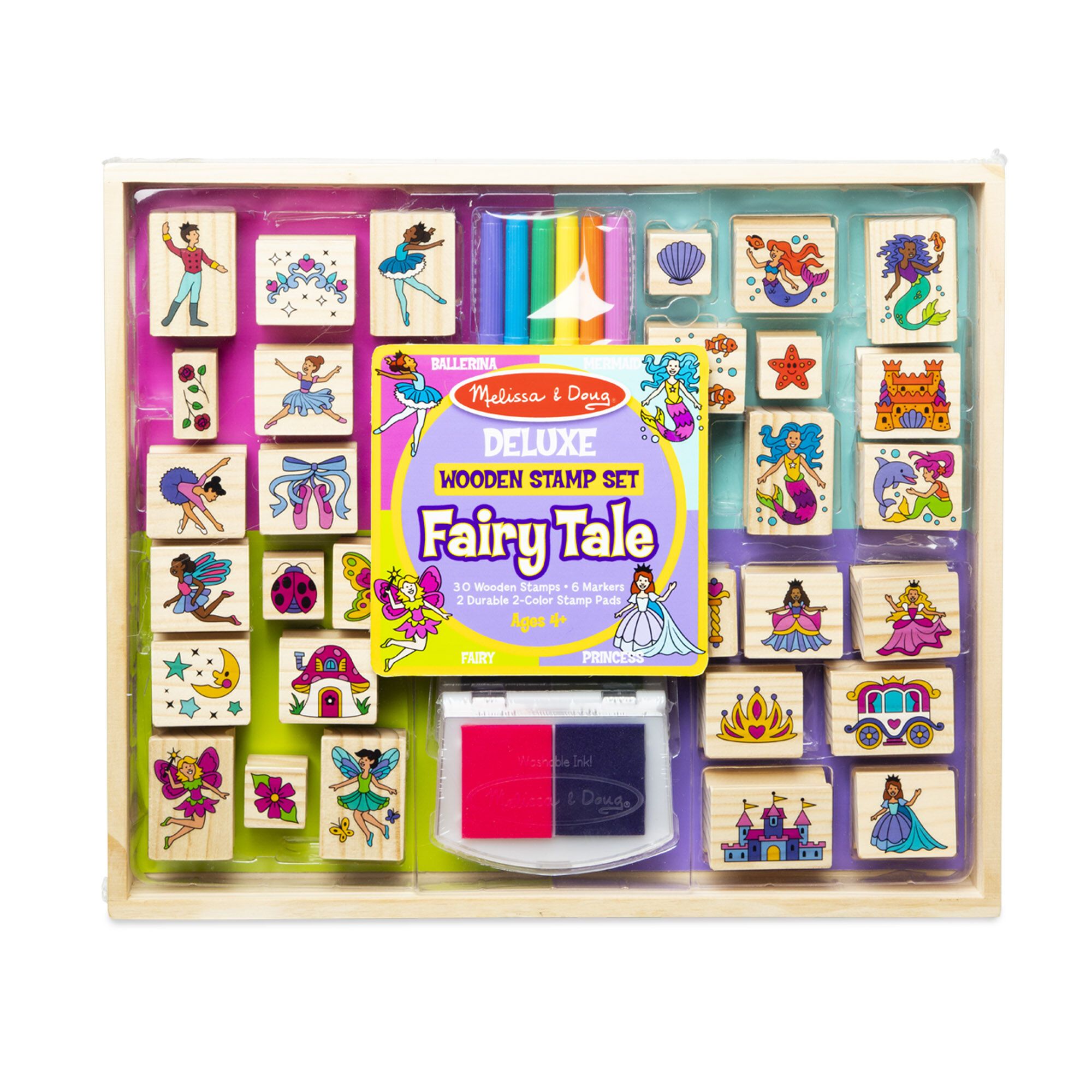 Melissa & Doug Deluxe Wooden Stamp Set - Fairy Tale