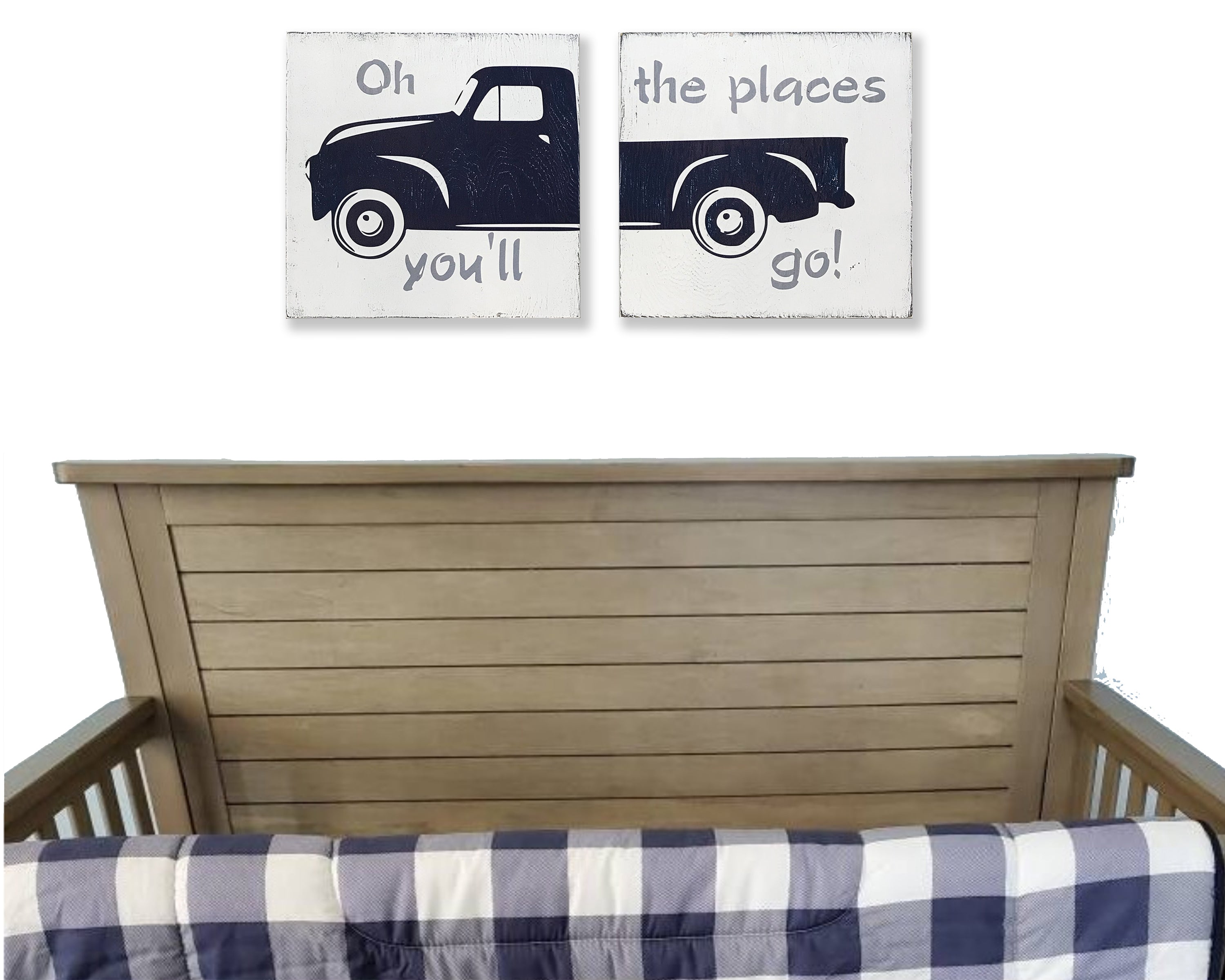 Boys Nursery Decor Vintage Truck Wood Sign